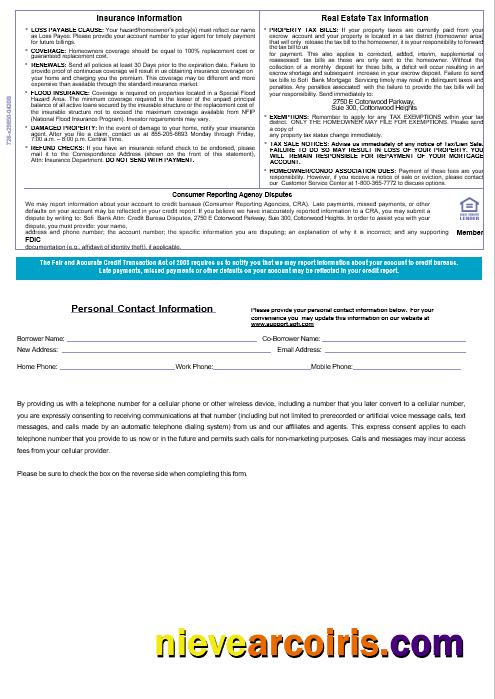 USA Sofi bank mortgage statement in Word and PDF formats, 3 pages